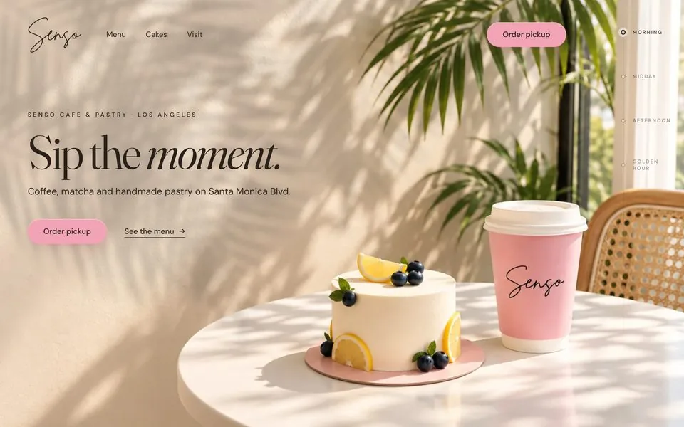 SENSO Cafe & Pastry 웹사이트 (샘플)