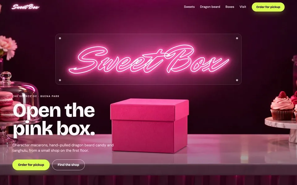 Sweet Box 웹사이트 (샘플)