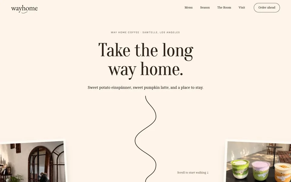 Way Home Coffee 웹사이트 (샘플)